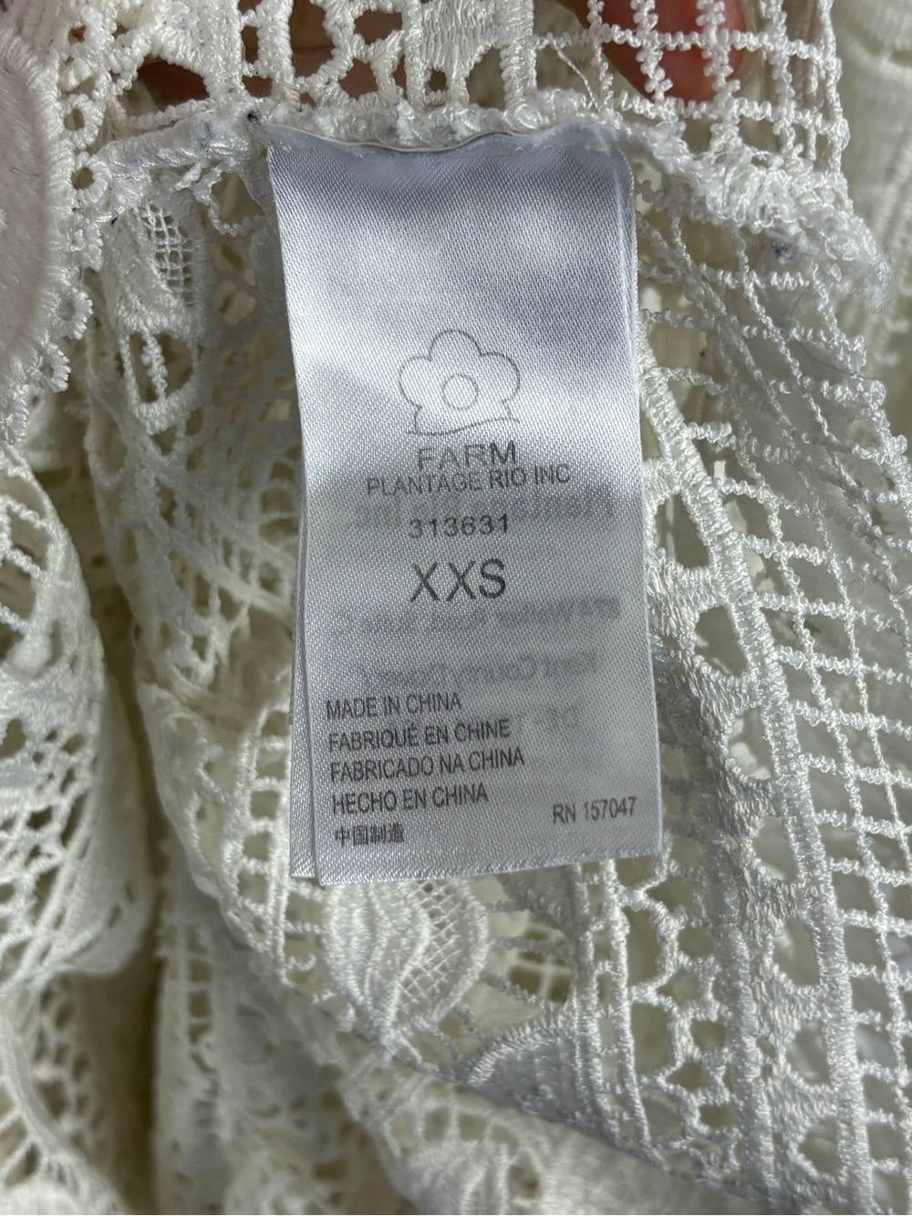 FARM RIO MORADA BOA GUIPURE LACE WHITE MIDI DRESS - Picture 14 of 16